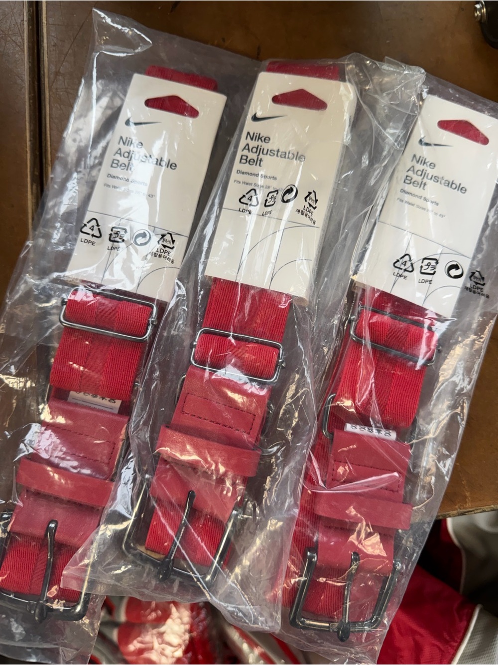 Set of 3 Nike baseball belts